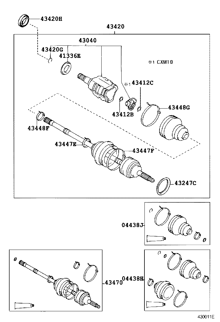 TOYOTA 43420-44011 - Jeu de joints, arbre de transmission cwaw.fr