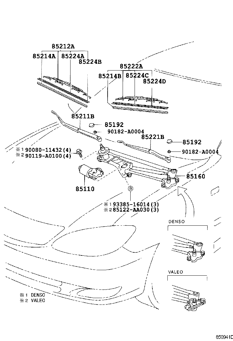 TOYOTA 85212-AA040 - BLADE, FR WIPER, RH cwaw.fr