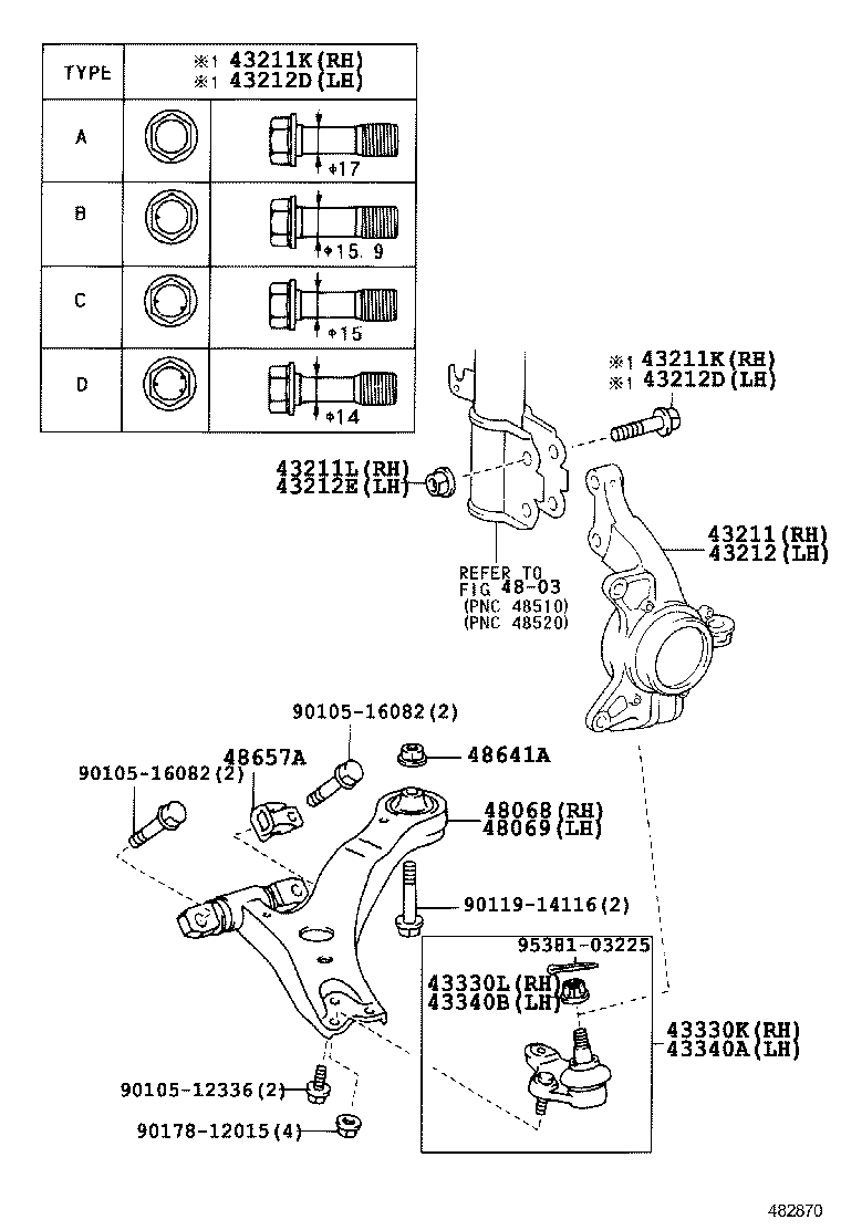 TOYOTA 48068-58010 - Bras de liaison, suspension de roue cwaw.fr