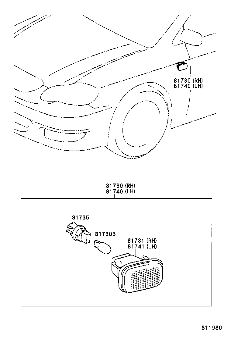 TOYOTA 90981-WF004 - BULB (FOR SIDE TURN SIGNAL LAMP) cwaw.fr