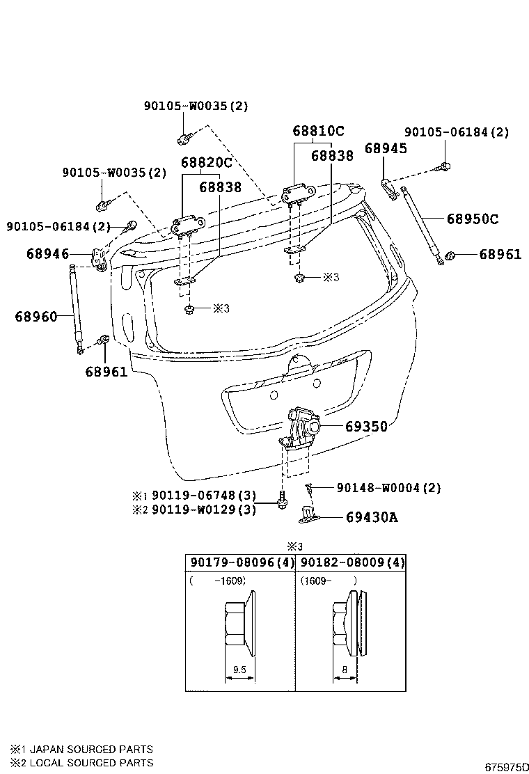 TOYOTA 68960-0F031 - Vérin de hayon, de coffre cwaw.fr