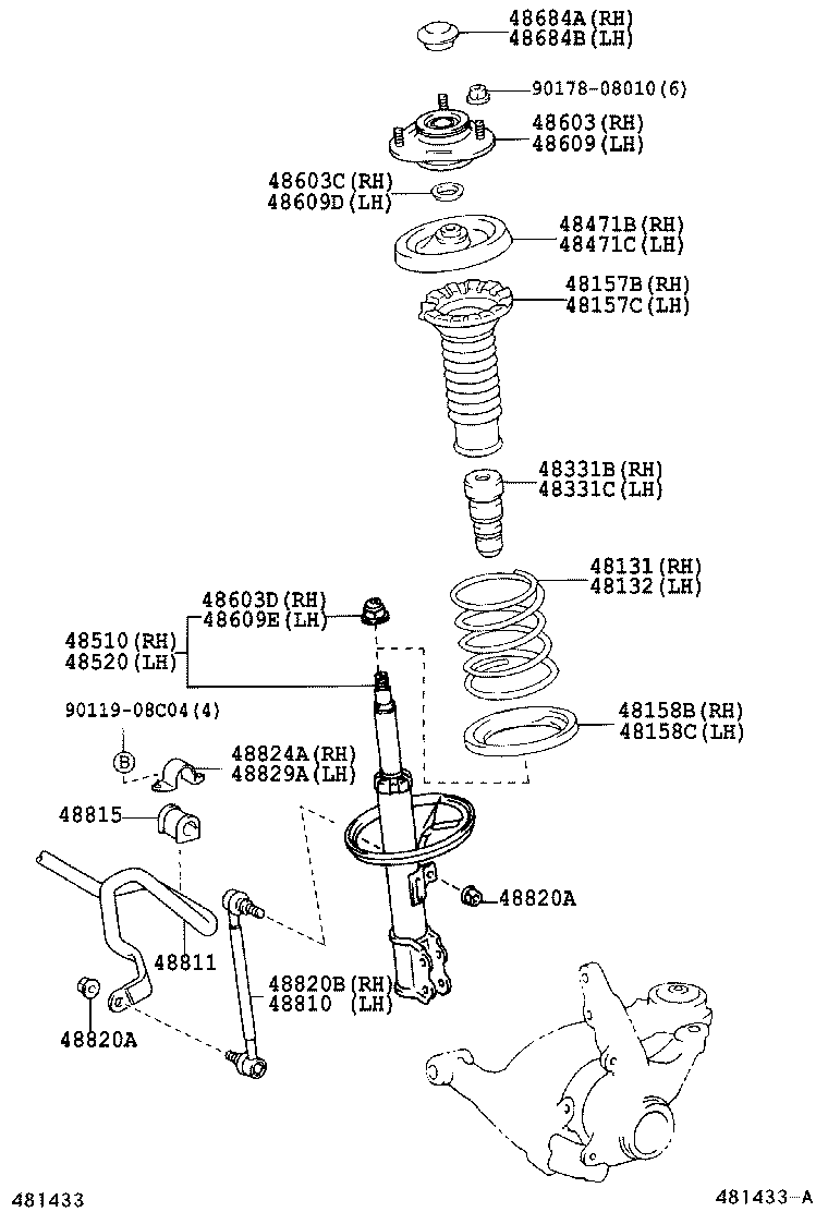 TOYOTA 4851080052 - Amortisseur cwaw.fr