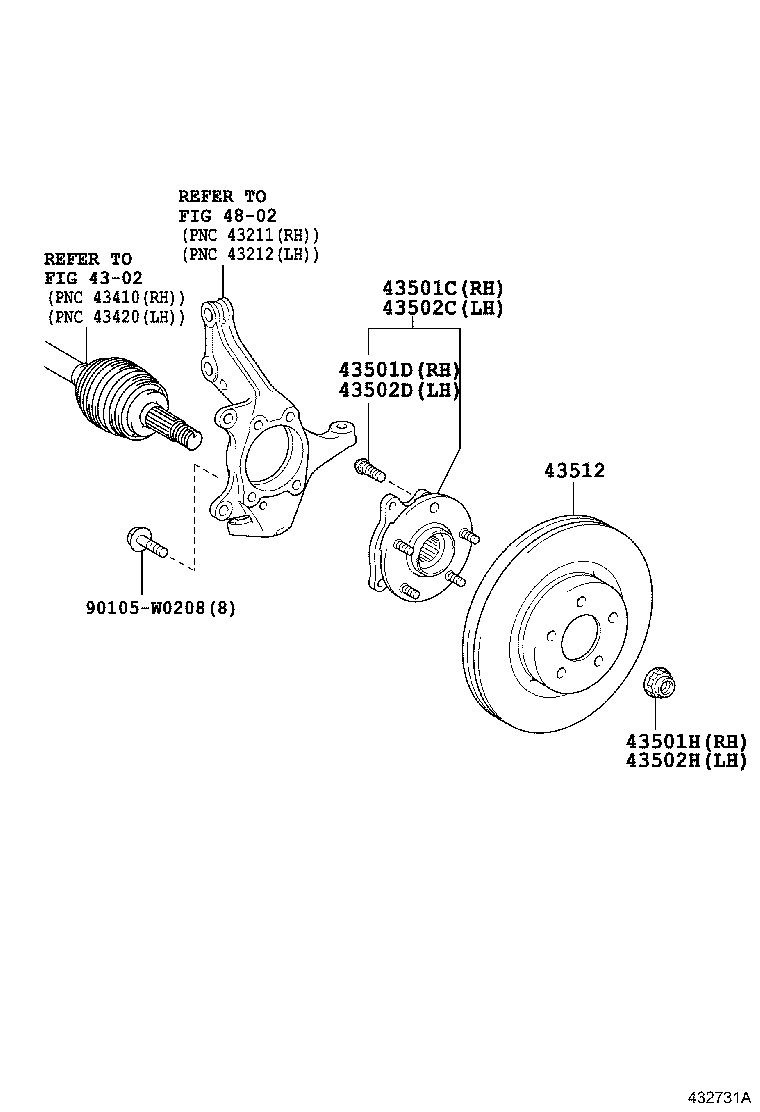 TOYOTA 43550-02070 - Kit de roulements de roue cwaw.fr