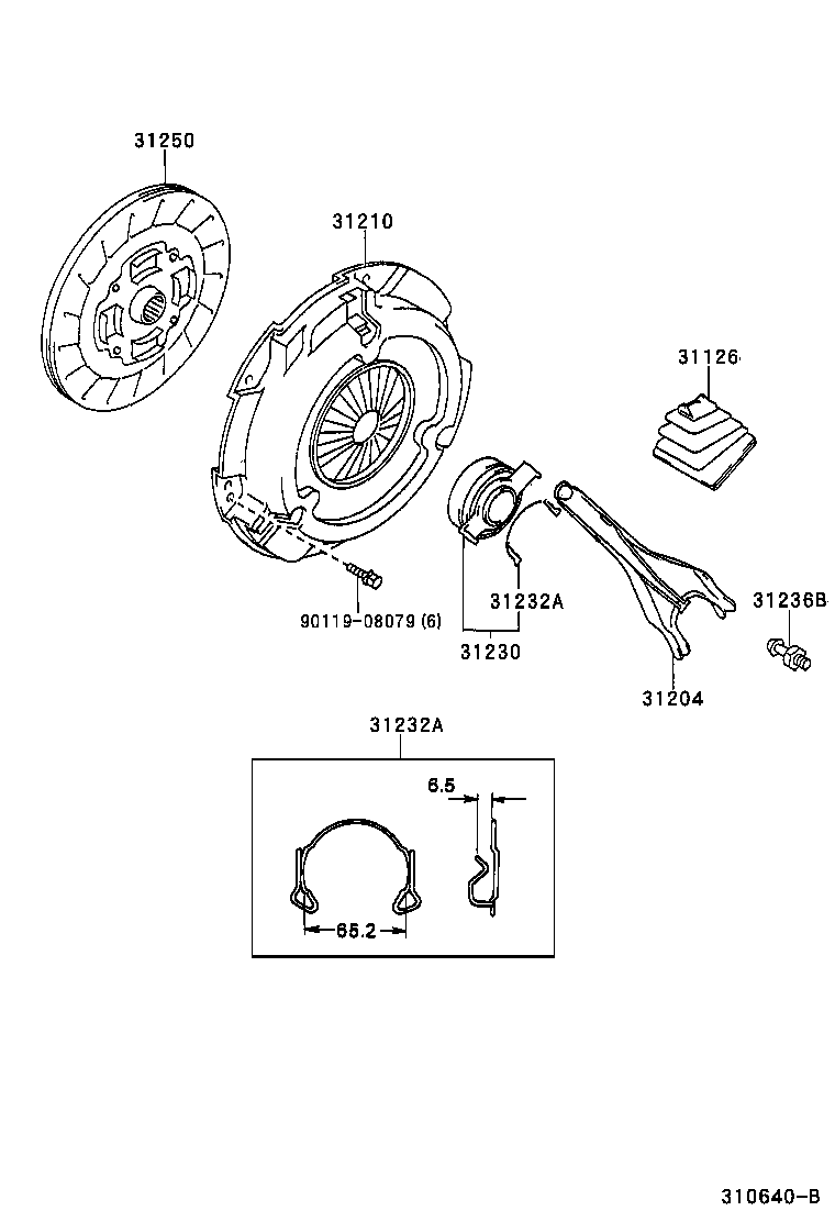 TOYOTA 31210-20380 - Mécanisme d'embrayage cwaw.fr