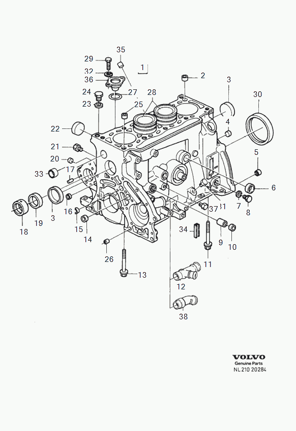 Volvo 3287542 - Bague d'étanchéité, vilebrequin cwaw.fr