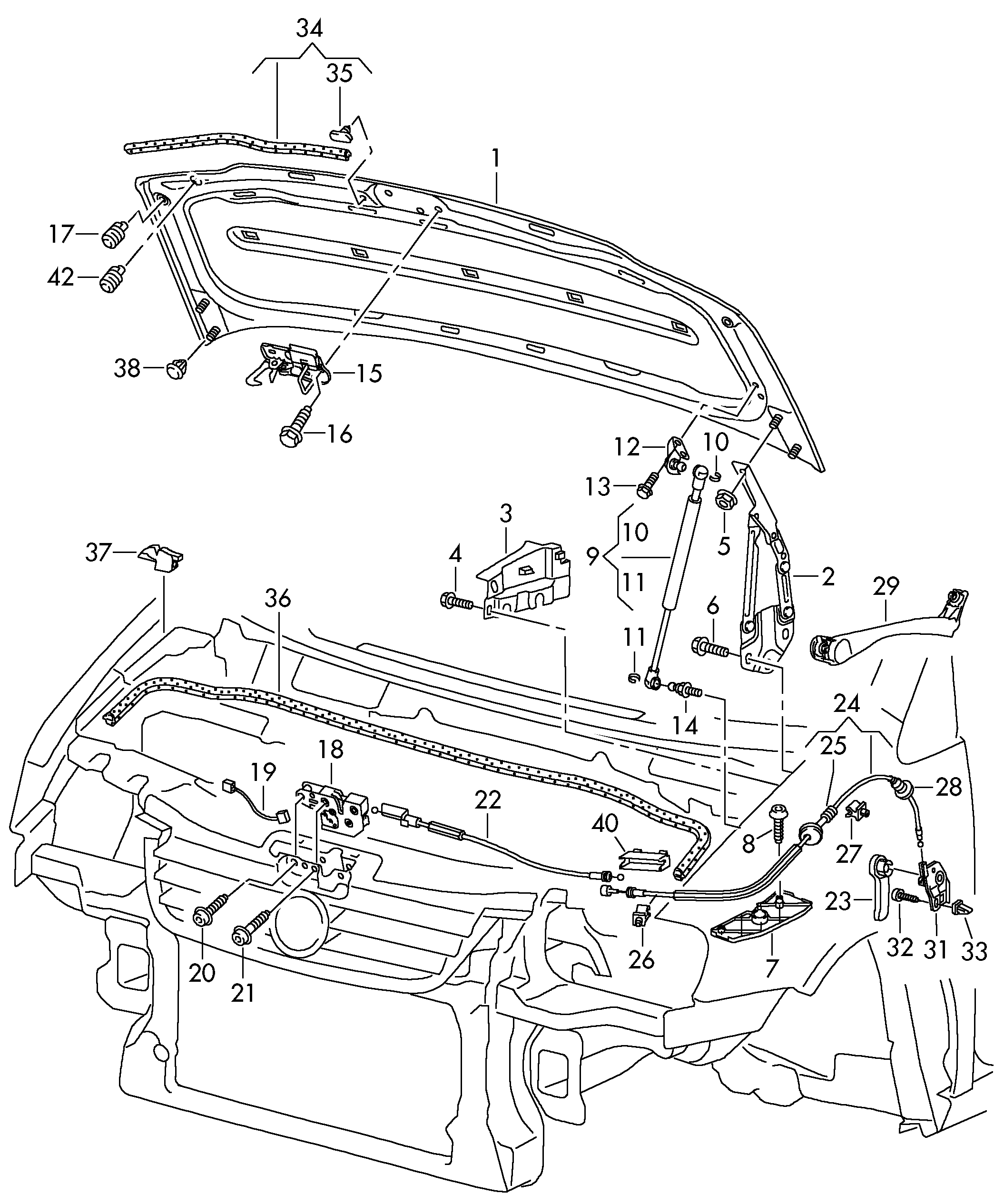 VAG 1T0 823 359C - Vérin, capot-moteur cwaw.fr