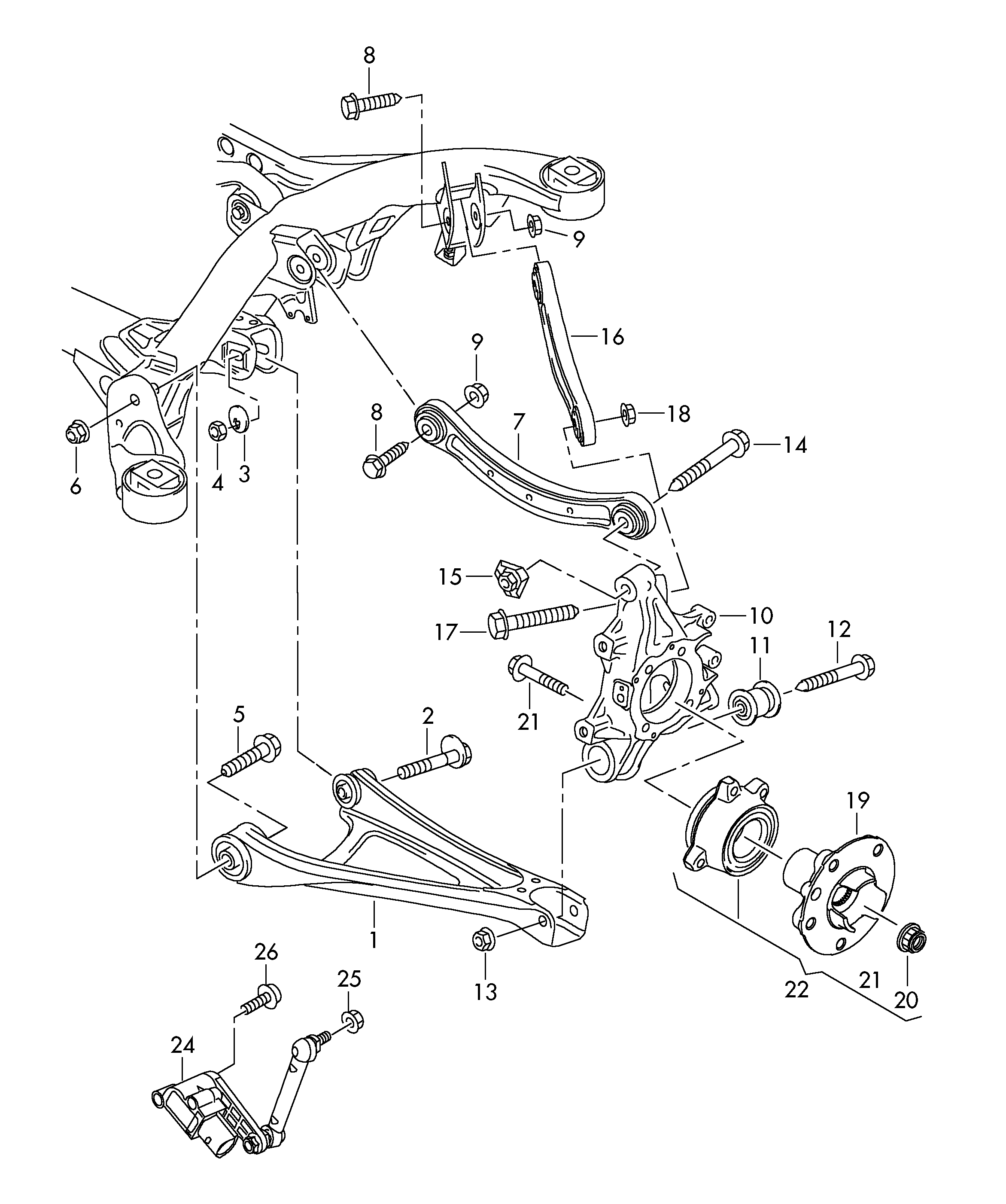 AUDI 7L0 505 323 A - Bras de liaison, suspension de roue cwaw.fr