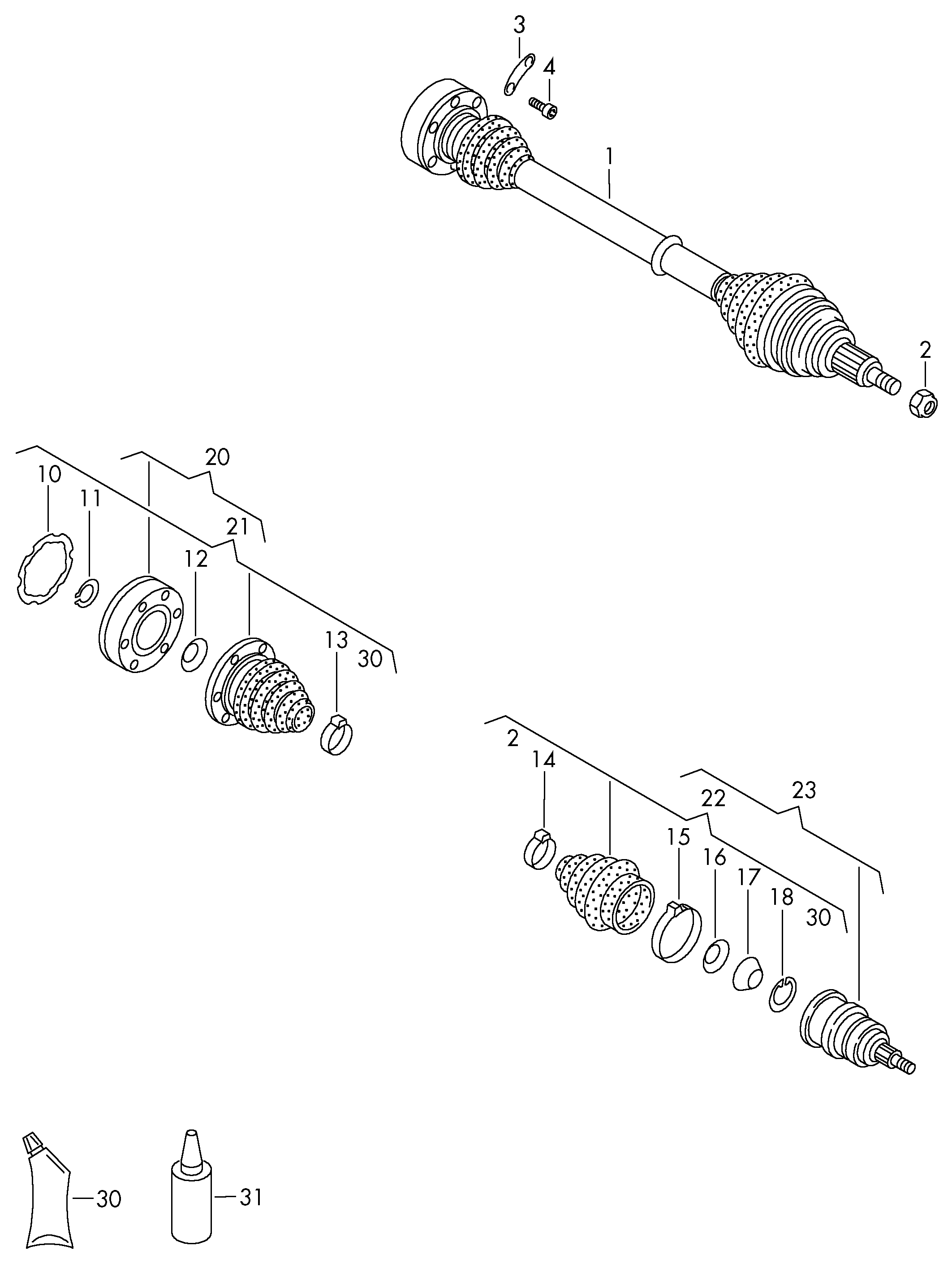 VAG 1K0498103 X - Jeu de joints, arbre de transmission cwaw.fr