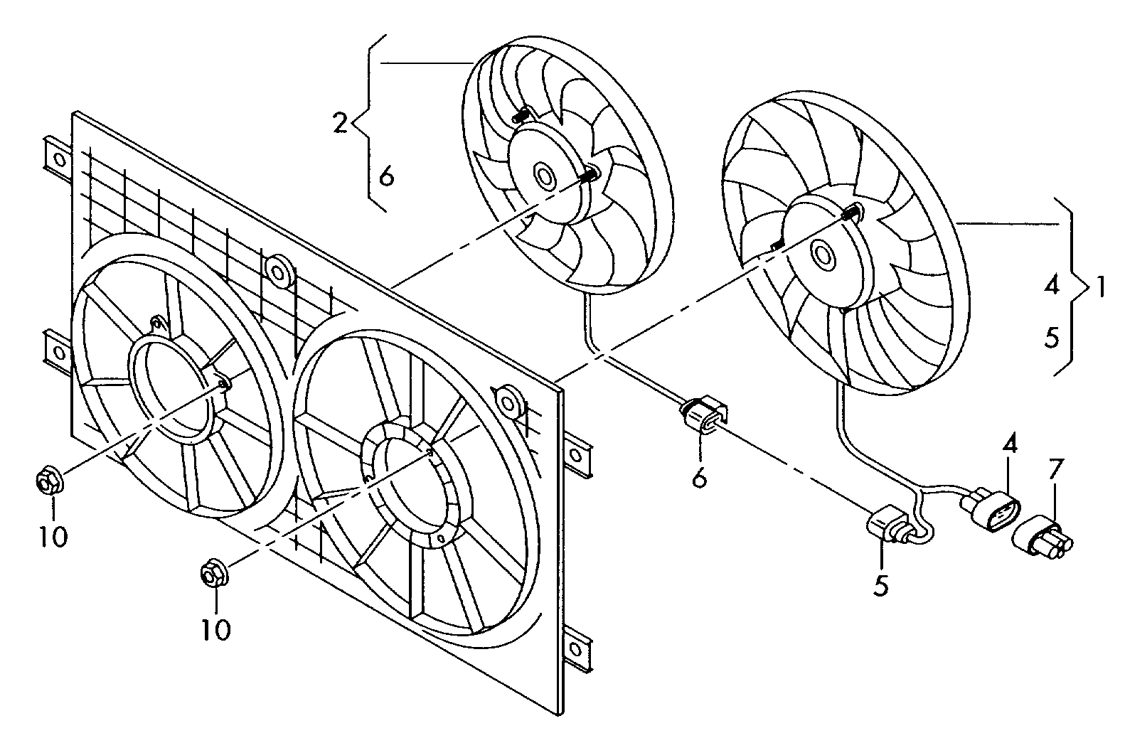 VW 1K0 959 455 ES - Ventilateur, refroidissement du moteur cwaw.fr