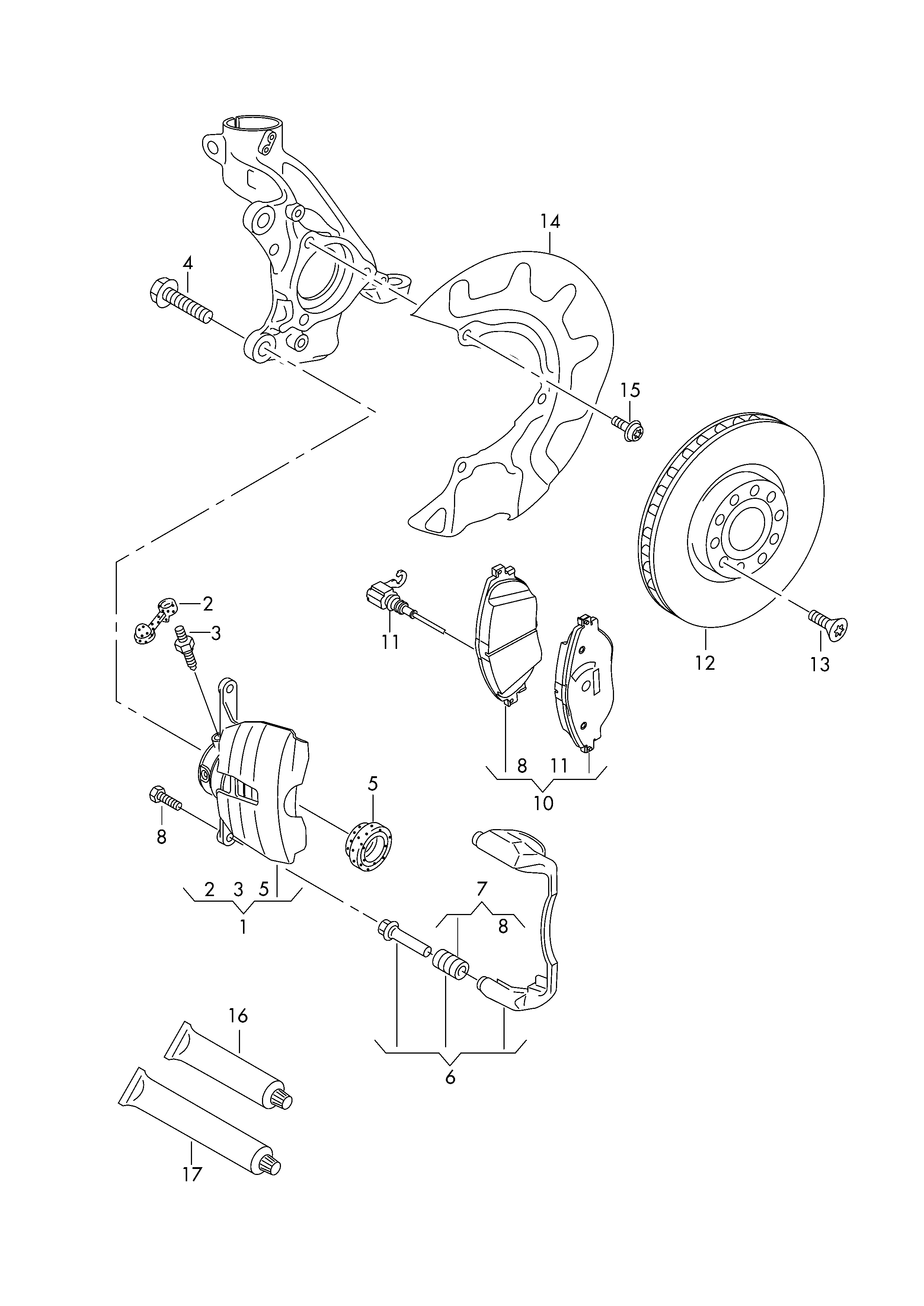 VW 5Q0698151F - Kit de freins, frein à disques cwaw.fr