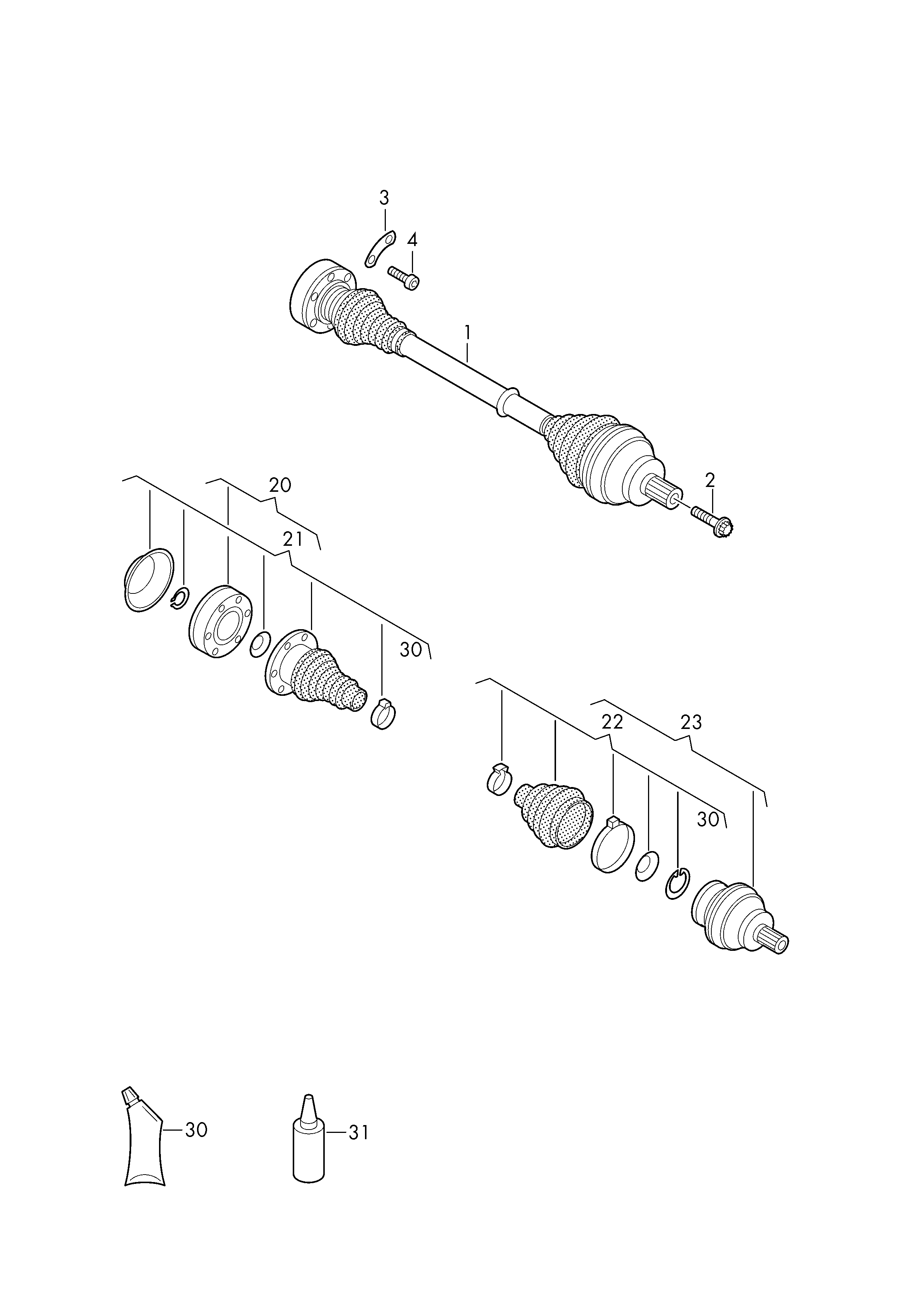 VW 8V0 598 099 - Jeu de joints, arbre de transmission cwaw.fr