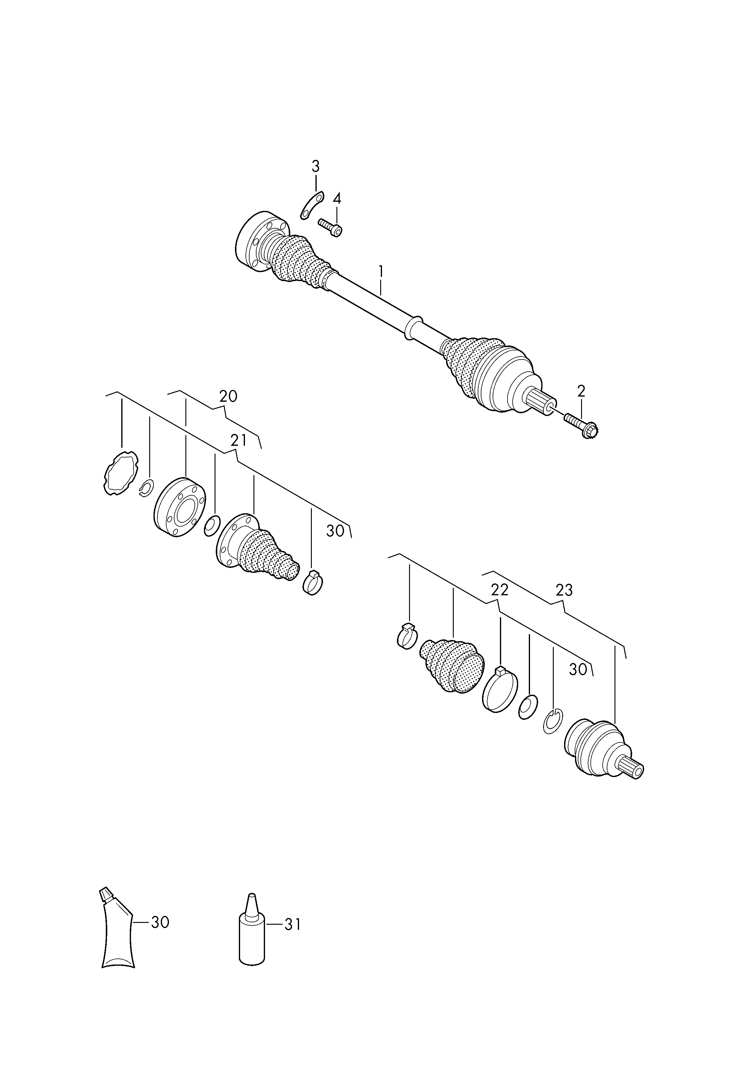 VW 1K0598099 - Jeu de joints, arbre de transmission cwaw.fr