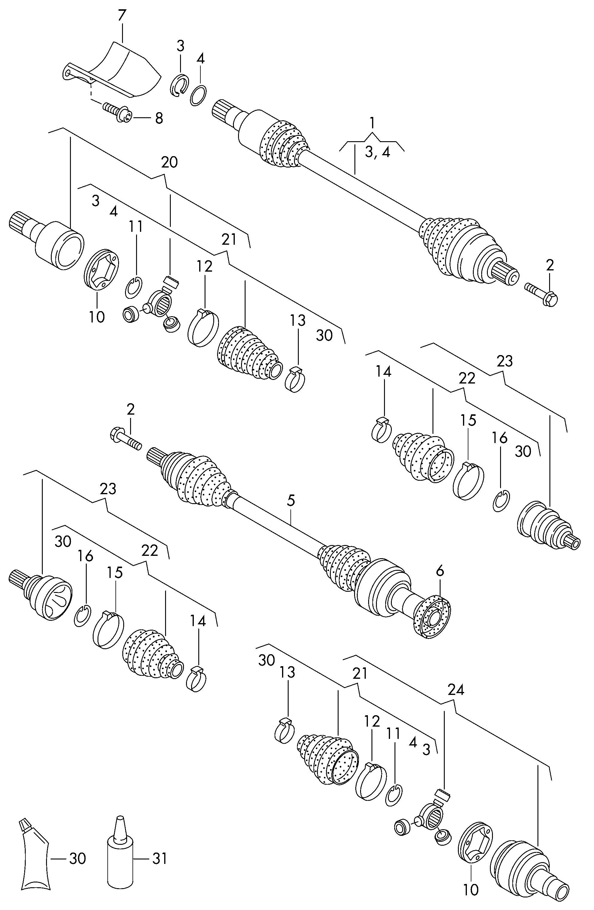 AUDI 8J0 498 203 - Joint-soufflet, arbre de commande cwaw.fr