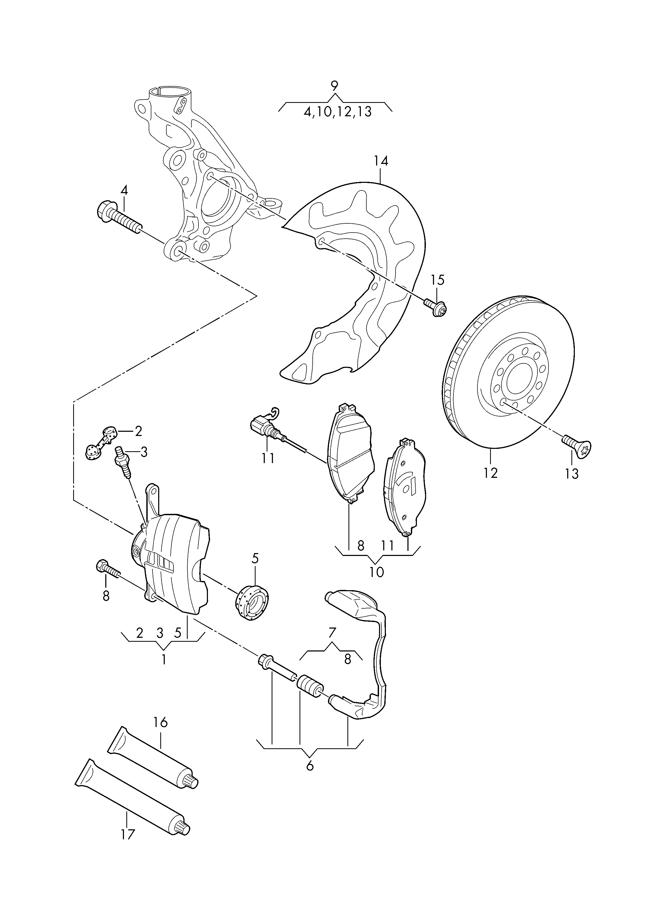 Seat 8V0 698 151 - Kit de plaquettes de frein, frein à disque cwaw.fr