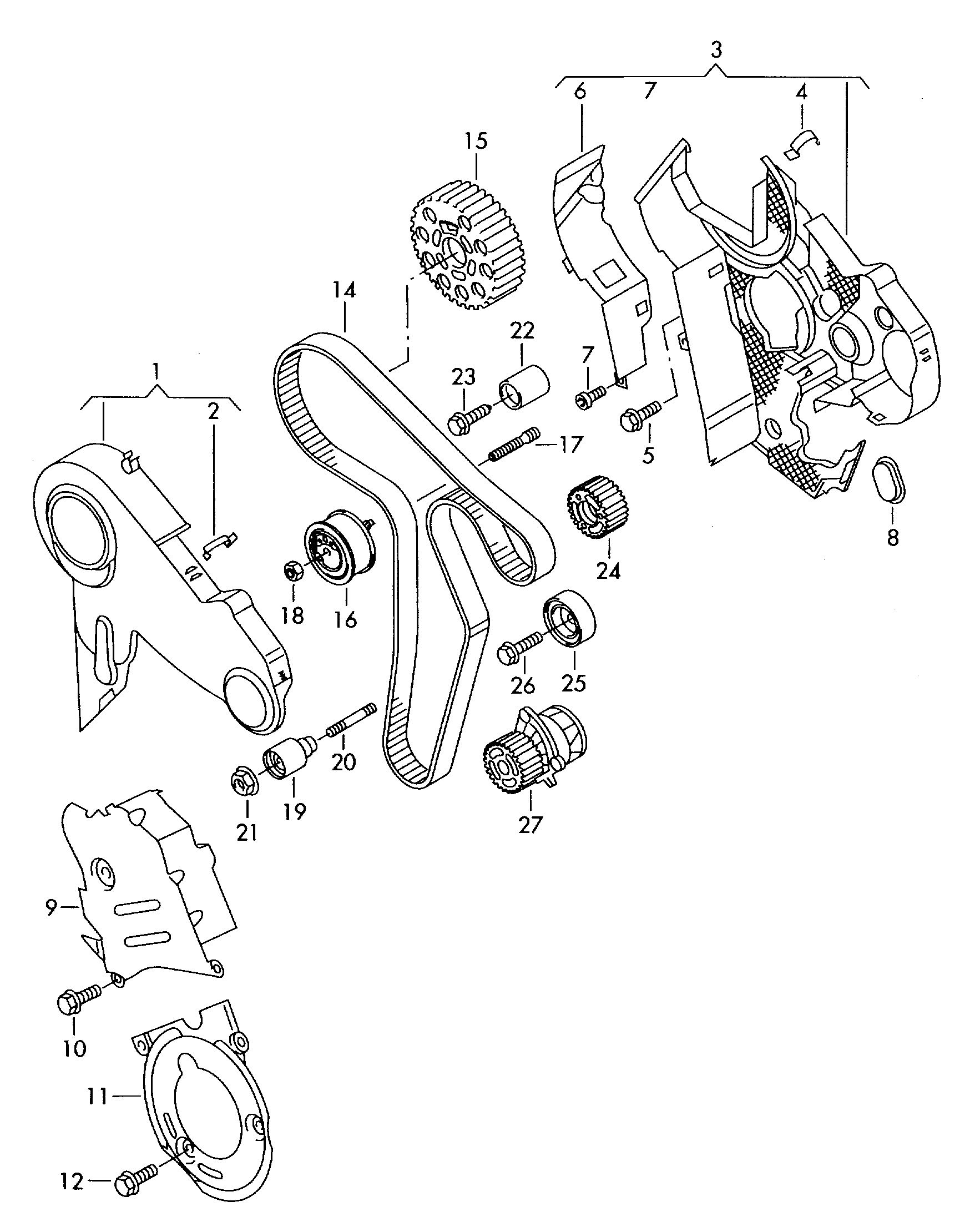 VW 03G 109 244 - Poulie renvoi / transmission, courroie de distribution cwaw.fr