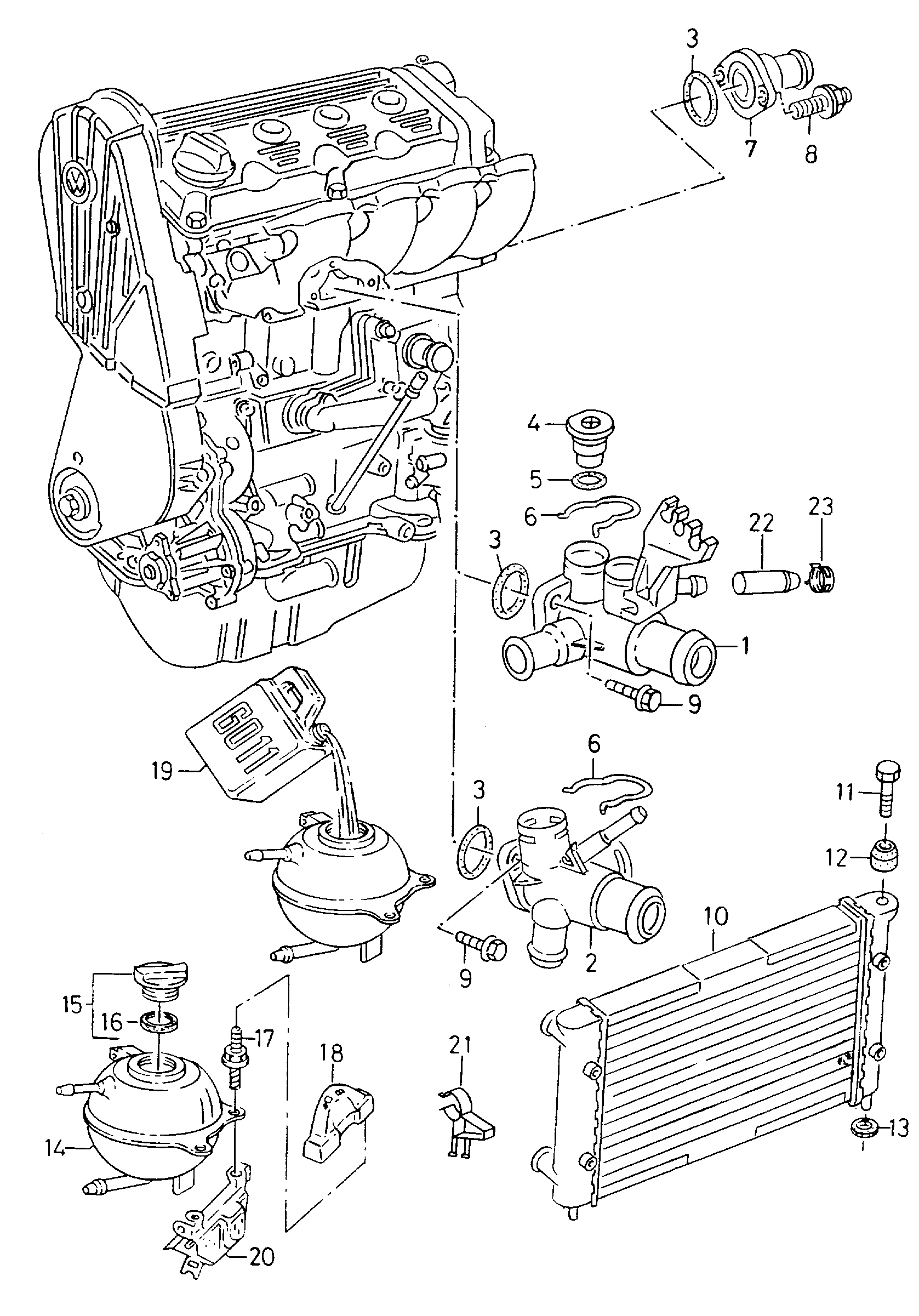 Seat 5X0 121 407 A - Vase d'expansion, liquide de refroidissement cwaw.fr