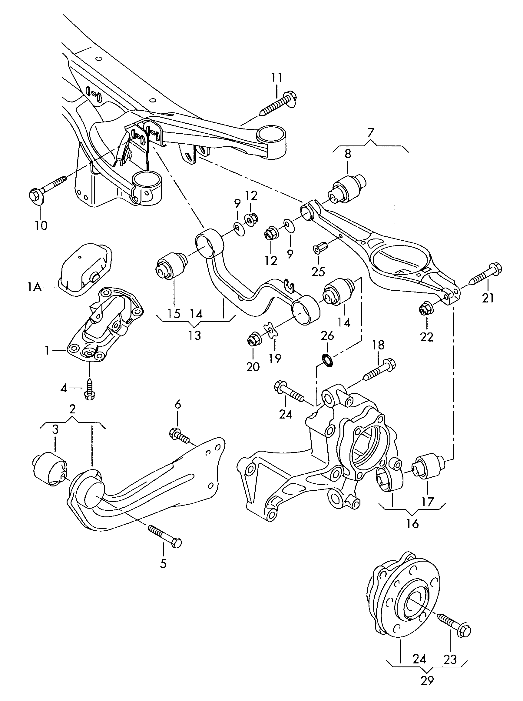 AUDI 3C0 505 223 F - Bras de liaison, suspension de roue cwaw.fr